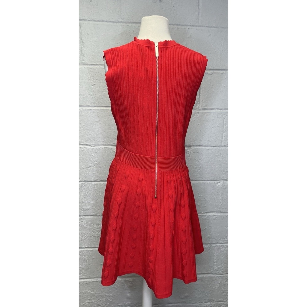 NWT Ted Baker Kamylia Knit Skater Dress 5 Red Career Interview Textured Stretch - Picture 6 of 15